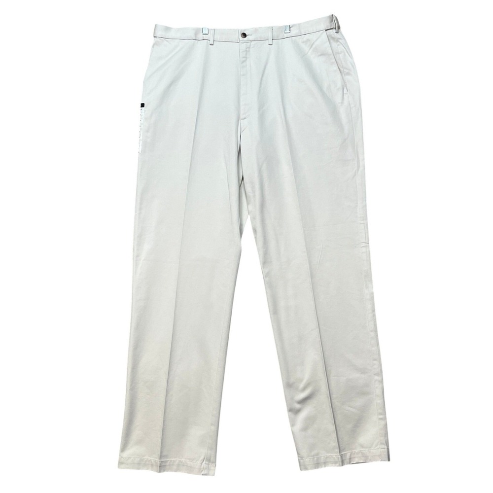 Haggar Work to Weekend Pants Mens 42x34  White Straight Leg Flat Front Twill W2W